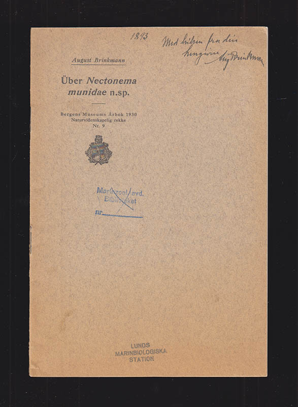 August Brinkmann : Über Nectonema munidae n.sp. Mit 2 Tafeln