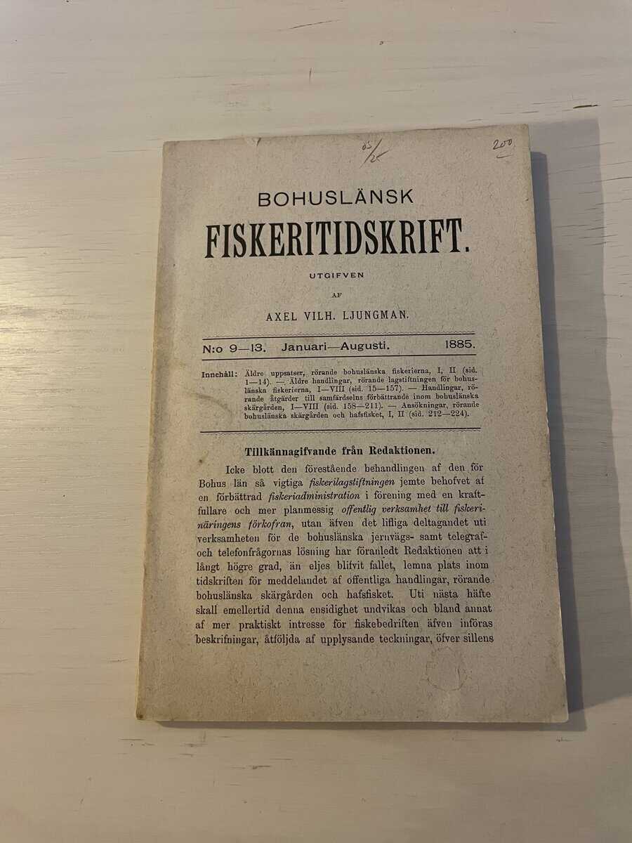 Axel Ljungman : Bohuslänsk fiskeritidskrift - Nummer 9-13 1885