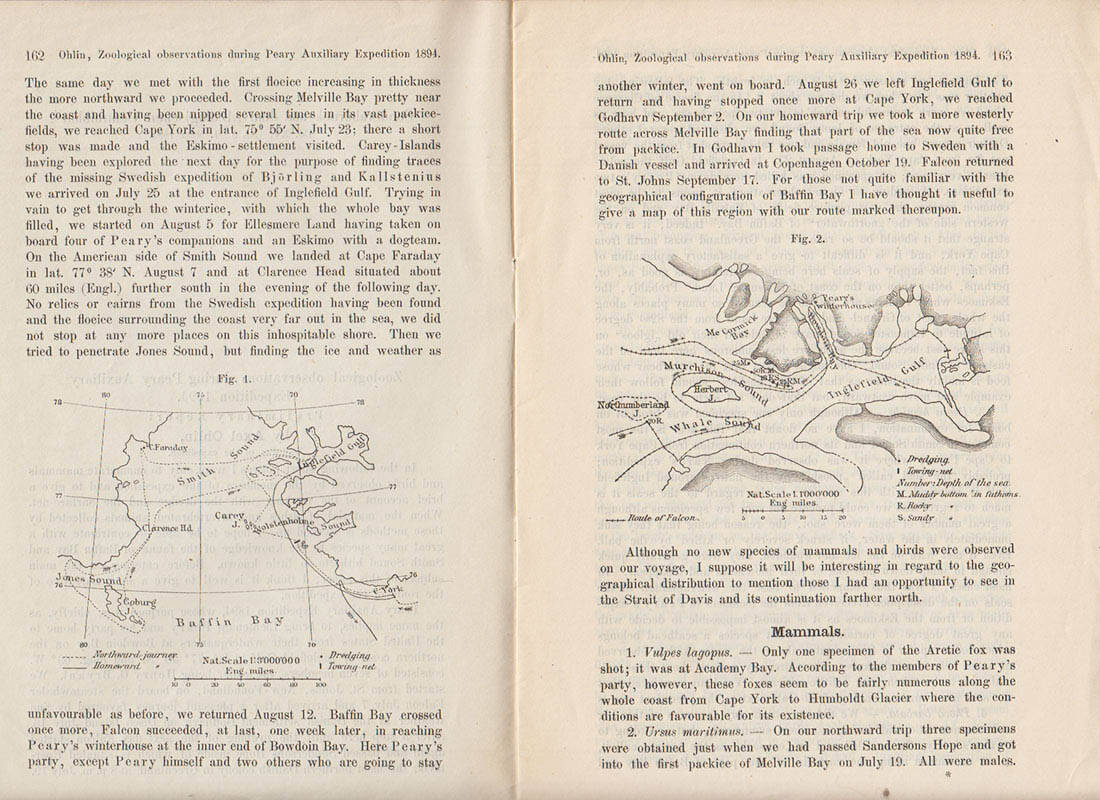 Axel Ohlin : Zoological observations during Peary Auxiliary Expedition 1894. Preliminary Report