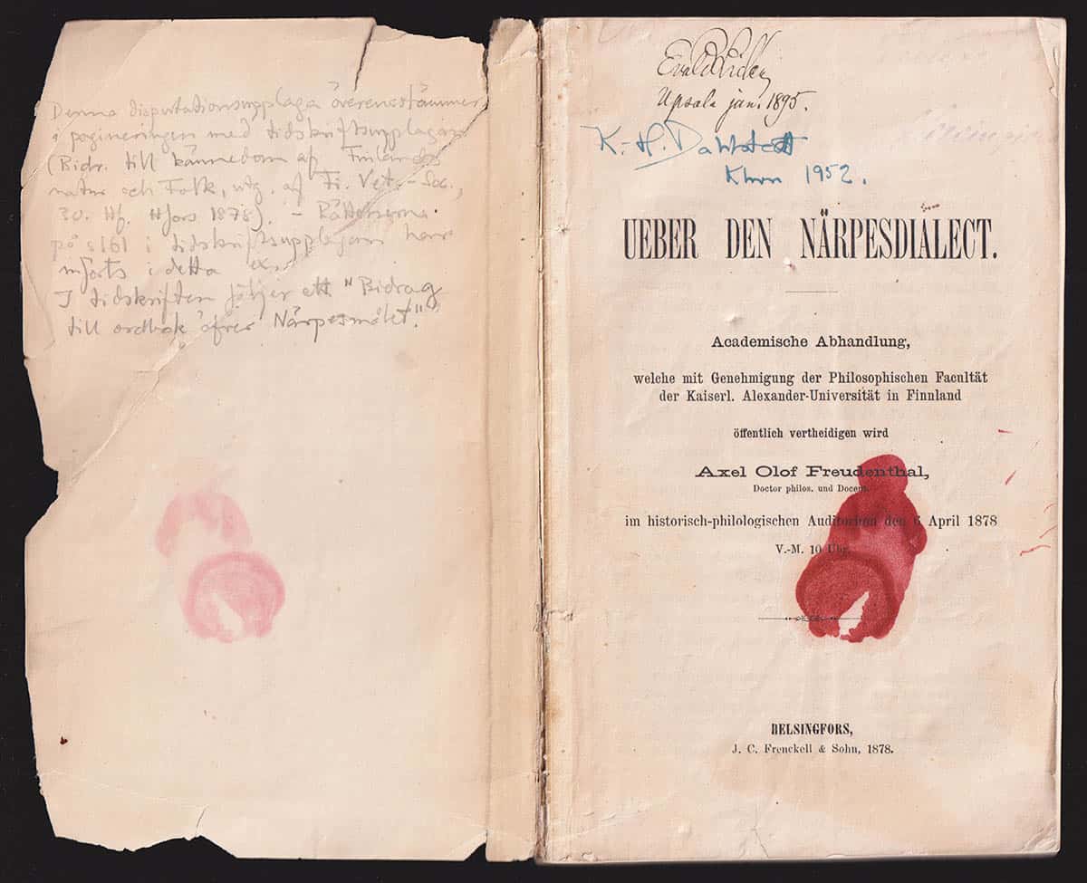 Axel Olof Freudenthal : Ueber den Närpesdialect. Akademische Abhandlung