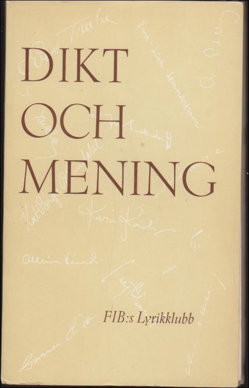 Bengt Holmqvist : Dikt och mening