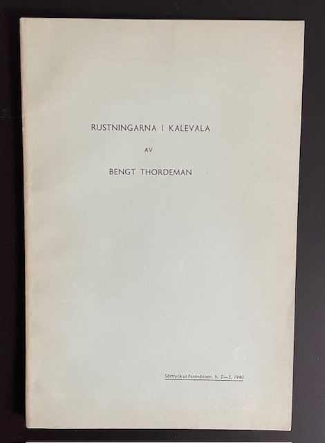 Bengt Thordeman : Rustningarna i Kalevala.