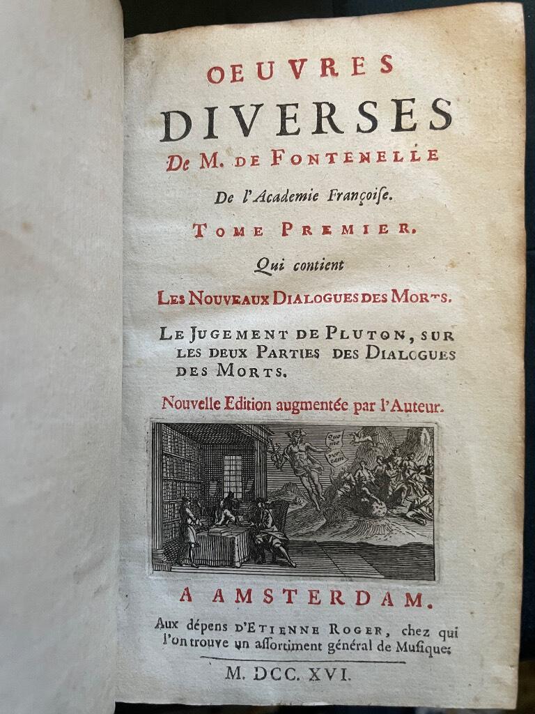 Bernard le Bovier de Fontenelle : Oeuvres diverses de M. de Fontenelle [Innehåller bland annat