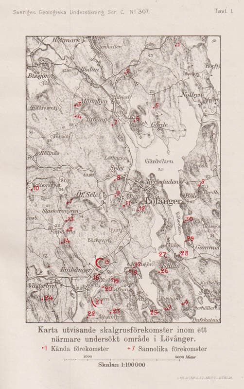 Bertil E. Halden : Skalgrusförekomster i Västerbotten. Med en tavla
