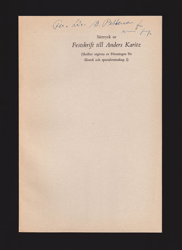 Bertil Lundman : Om ett par aktuella antropologiska problem