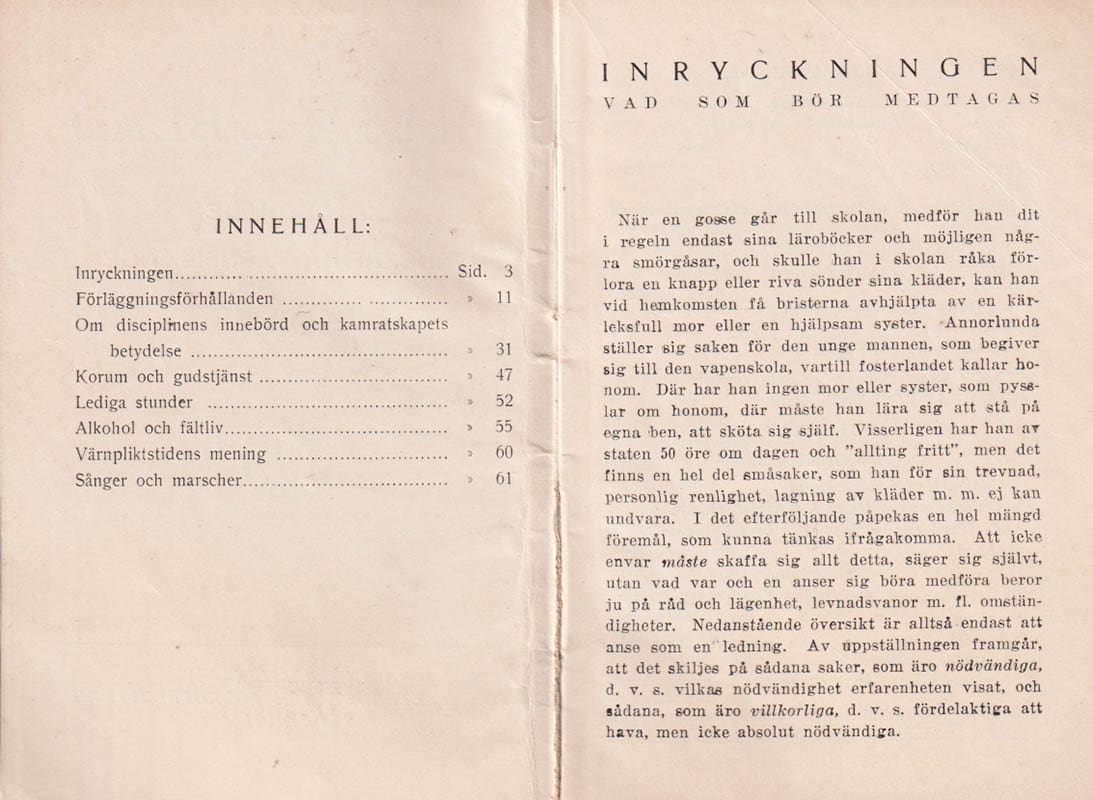 Bilder och blad. Tillägnade nyinskrivna värnpliktige 1916