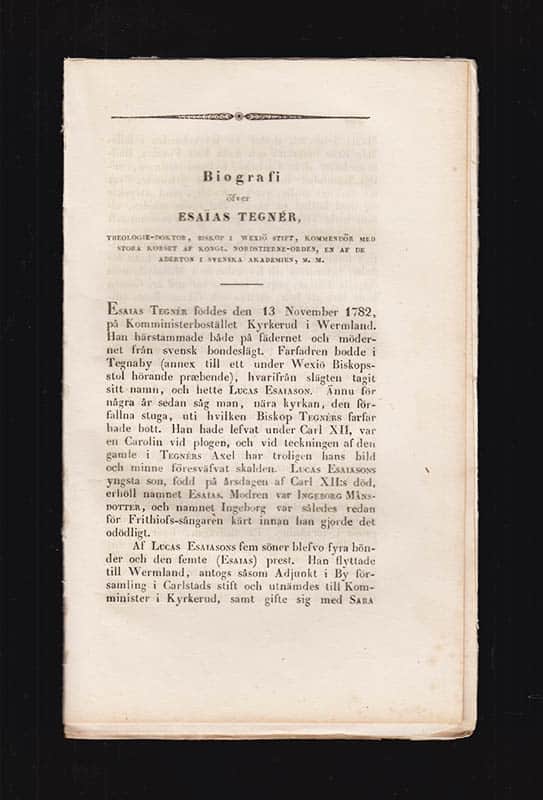 Biografi öfver Esaïas Tegnér