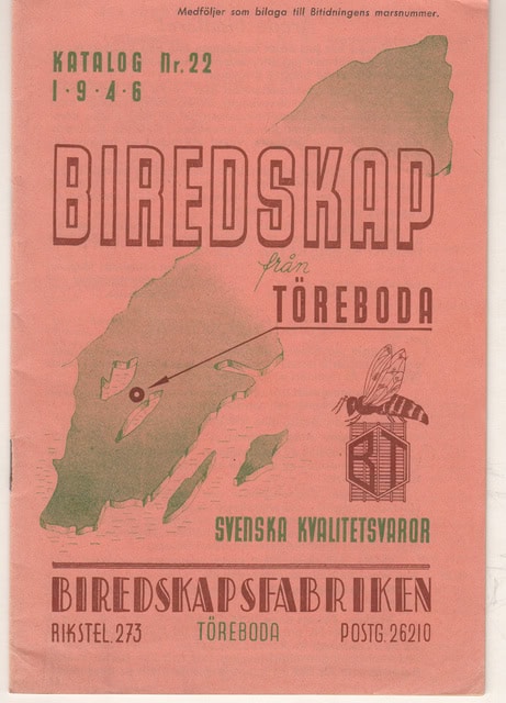 Biredskap från Töreboda Svenska kvalitetsvaror, Katalog Nr. 22 1946