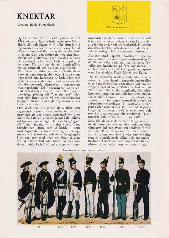 Birger Hultstrand : Kungl. Norrbottens regementes historia 1841-1965. Med anledning av regementets 350-årsjubileum 1974 (förlagsreklam)