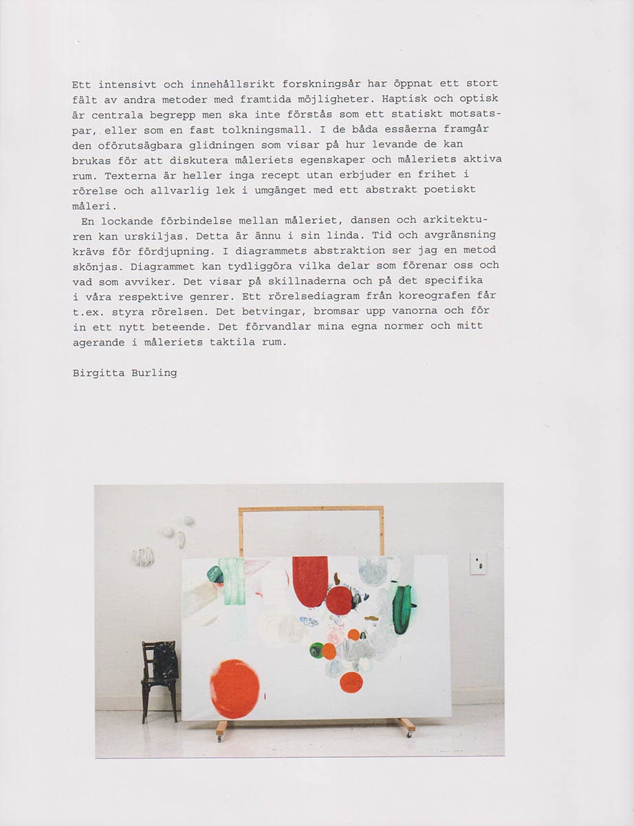 Birgitta Burling : Haptiska blickar (dedikation)
