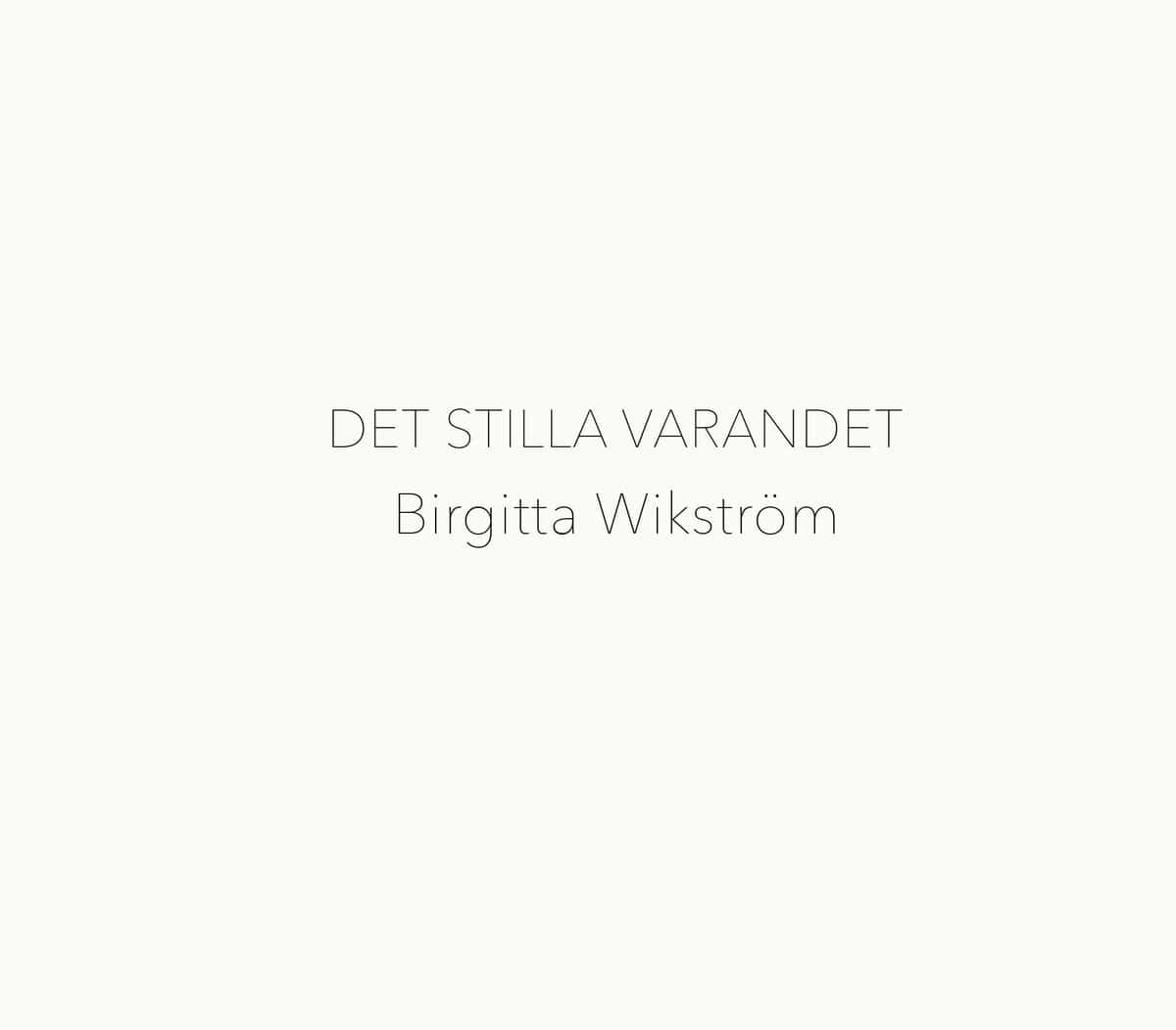Birgitta Wikström : Det stilla varandet