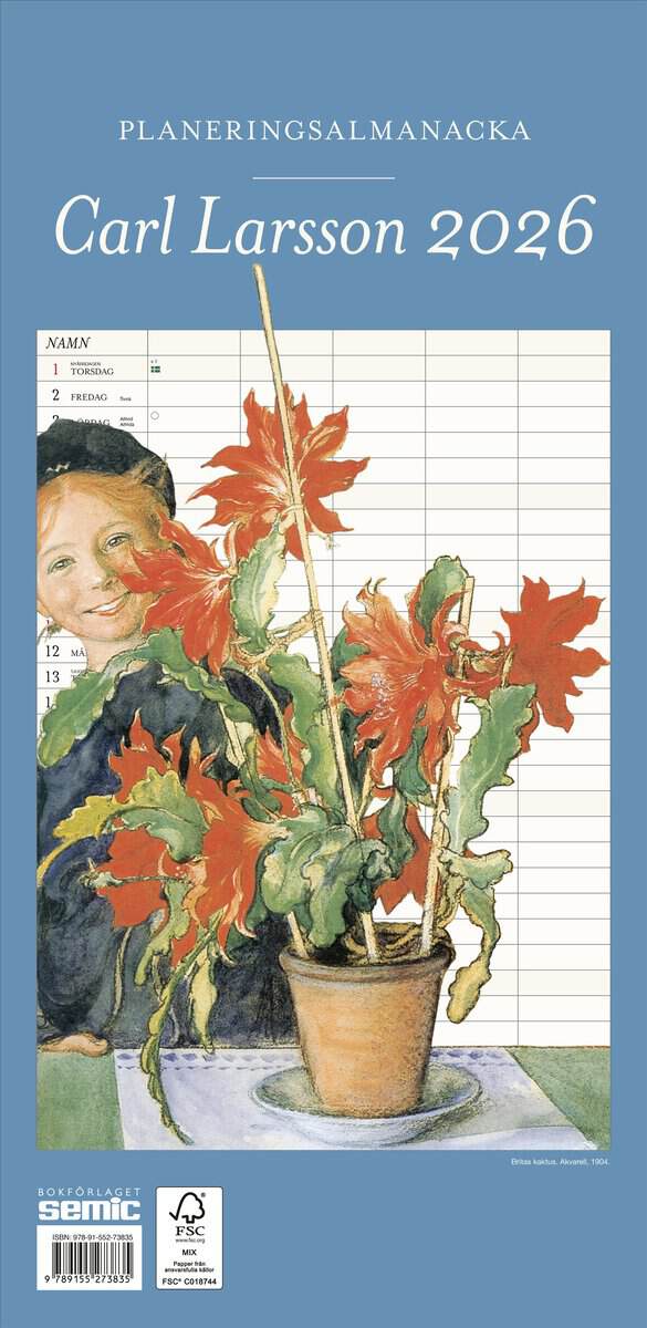 Bokförlaget Semic : Carl Larsson Planeringsalmanacka 2026