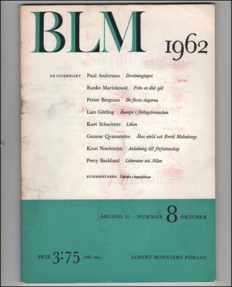 Bonniers Litterära Magasin : 1962 / 8