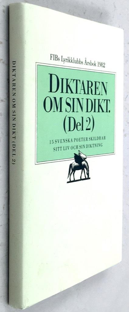 Börje Lindström (red.) Poeter: Rolf Aggestam ; Siv Arb ; Tobias Berggren .- Petter Bergman ; Ernst Brunner ; Peter Curman ; Johannes Edfeldt ; Sandro Key-Åberg ; Artur Lundkvist ; Birger Norman ; Leif Nylén ; Eva Runefeldt ; Niklas Rådström ; Eva Ström ; Jacques Werup : Diktaren om sin dikt