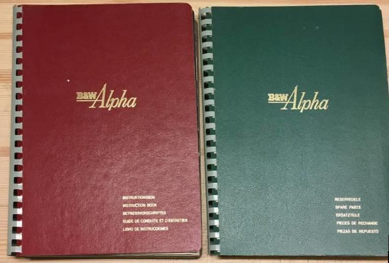 B&W Alpha - Instruktionsbog + B&W Alpha Spare Parts Catalogue