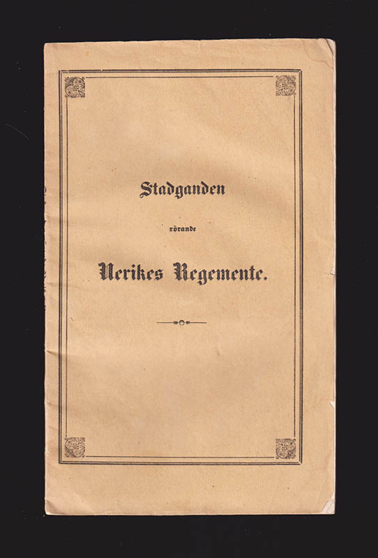 C. D. Forsberg : Stadganden rörande rotehållaren och soldaten wid indelta infanteri-regementerne