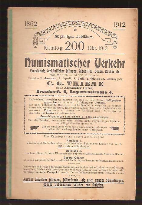 C. G. Thieme : Numismatischer Verkehr