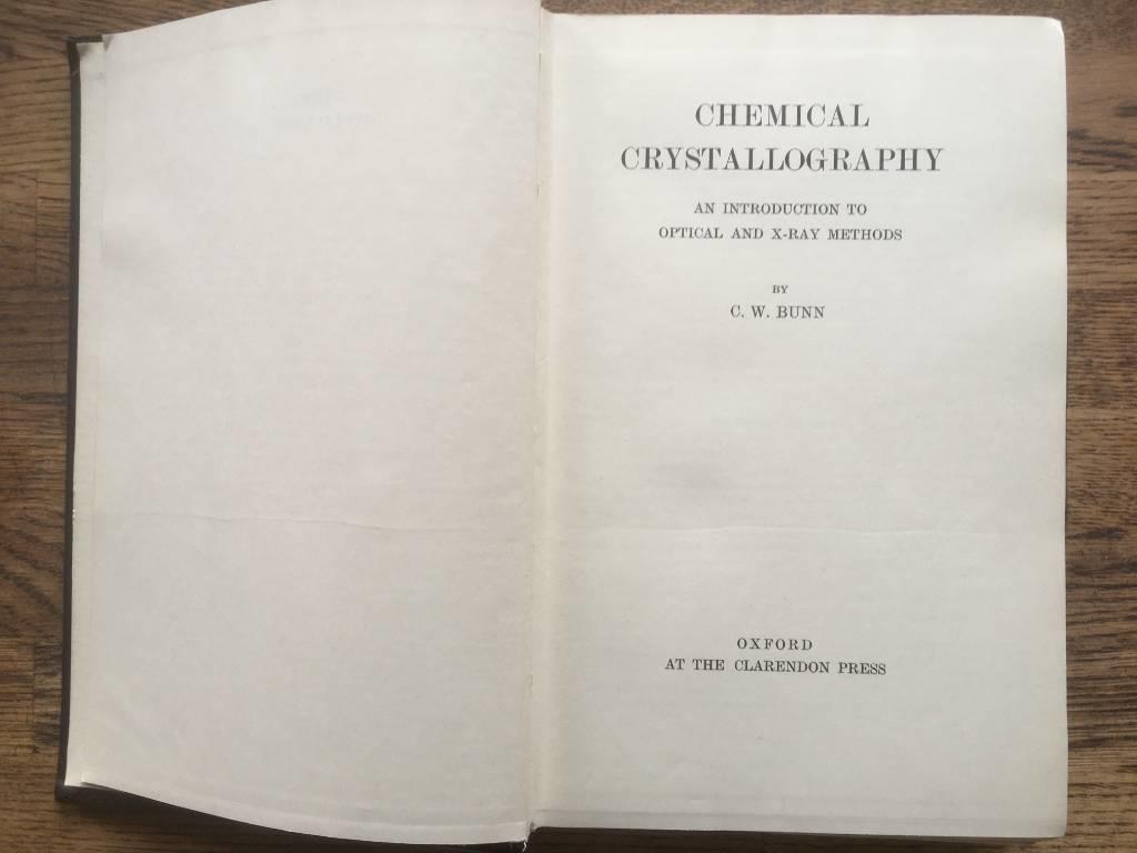 C W Bunn : Chemical Crystallography