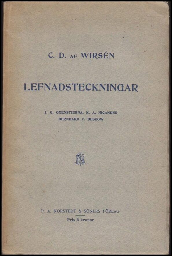 Carl David af Wirsén : Lefnadsteckningar