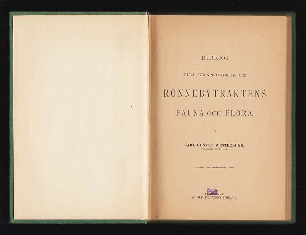Carl Gustaf Westerlund : Bidrag till kännedomen om Ronnebytraktens fauna och flora