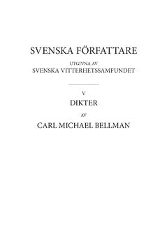 Carl Michael Bellman : Dikter 1