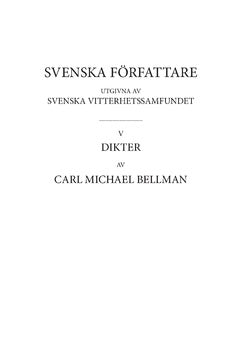 Carl Michael Bellman : Dikter 4 : Handskriftsstudier till Fredmans epistlar. D 1