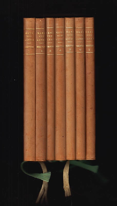 Carl von Linné : Carl von Linné. SKRIFTER (ryggtitel). Del 1-7 (komplett). Carl Linnæi Öländska och Gottländska resa år 1741. Del 1-2 + Carl Linnæi Västgötaresa år 1746. Del 3-4 + Carl Linnæi Skånska resa år 1749. Del 5-7