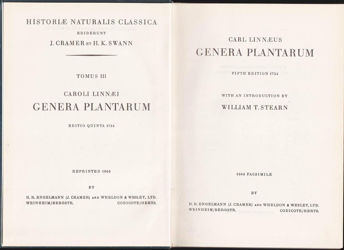 Carl von Linné : Genera plantarum (1960 faksimile)
