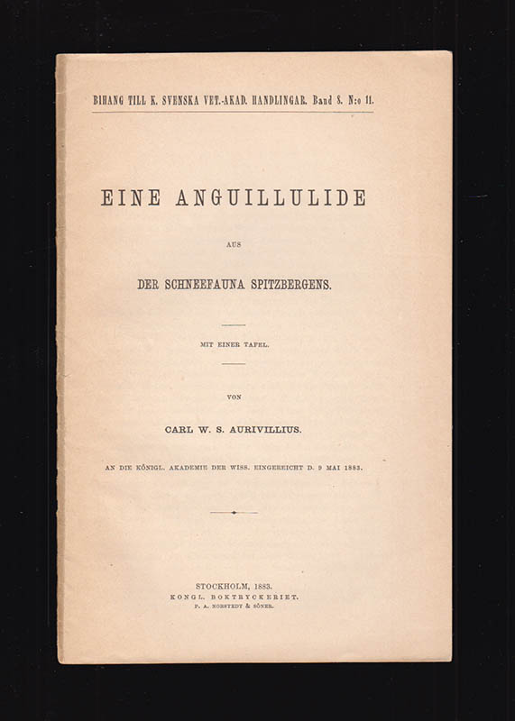 Carl W. S. Aurivillius : Eine Anguillulide aus der Schneefauna Spitzbergens. Mit einer Tafel