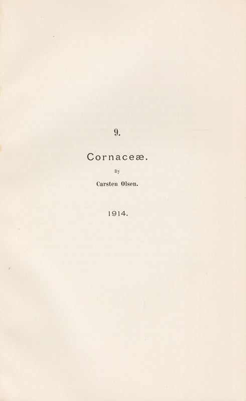 Carsten Olsen : The Structure and Biology of Arctic Flowering Plants. II. 2. 9. Cornaceæ