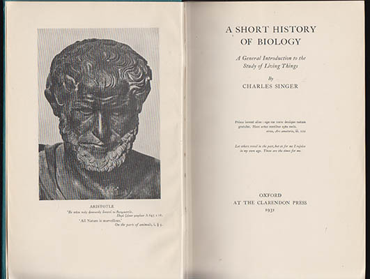 Charles Singer : A short history of biology