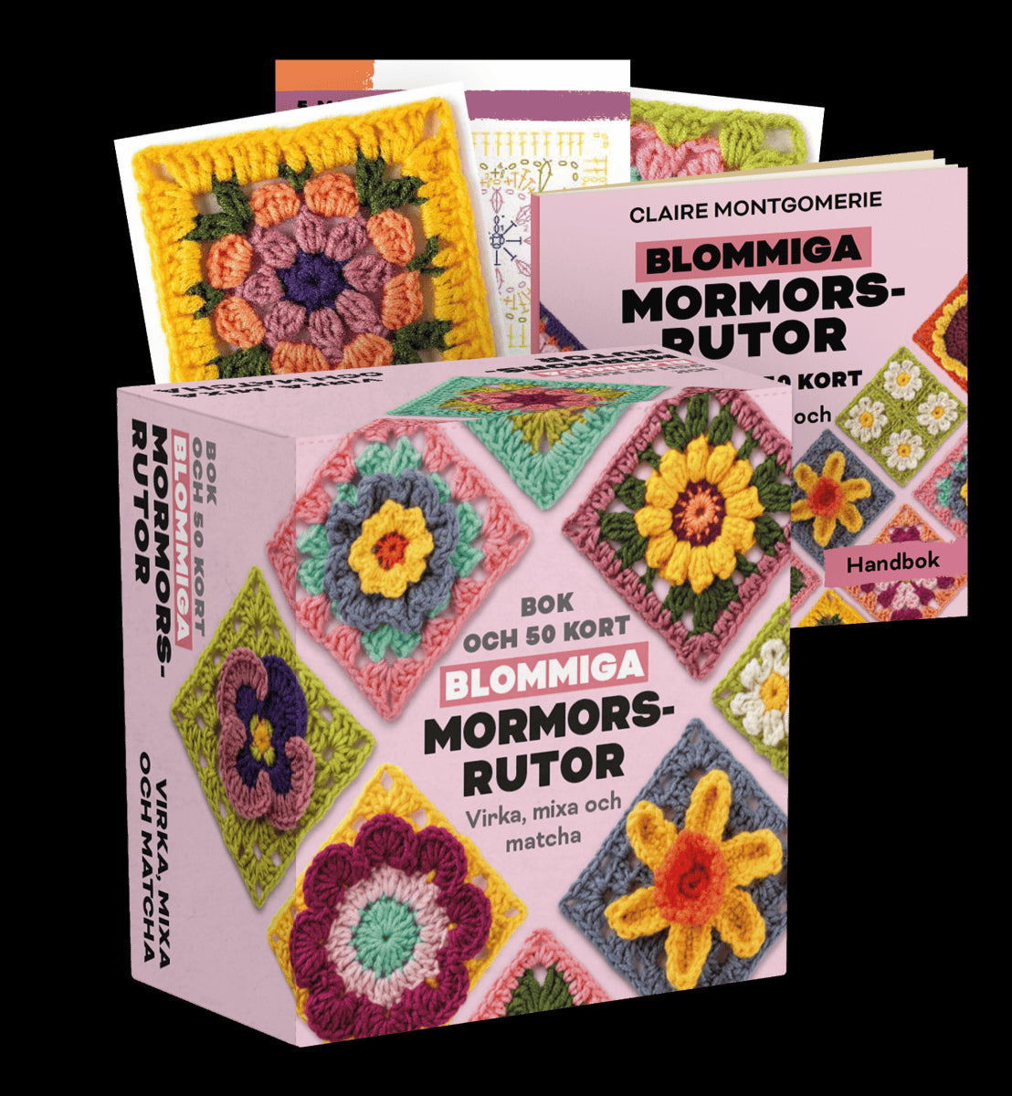 Claire Montgomerie : Blommiga mormorsrutor - Bok och 50 kort