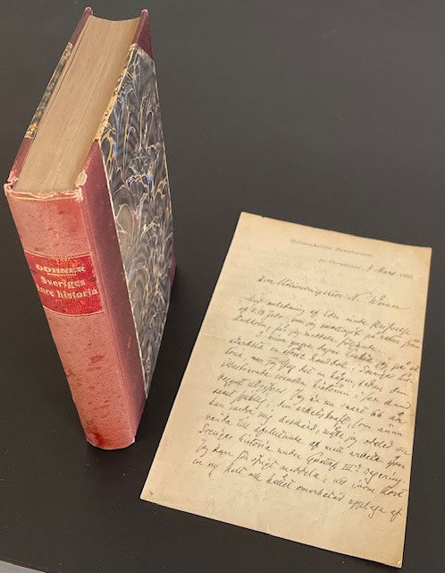 Clas Theodor. Odhner : Sveriges inre historia under drottning Christinas förmyndare. + handskrivet brev av författaren.