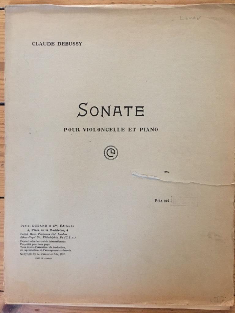 Claude Debussy : Sonate pour Violoncelle et Piano