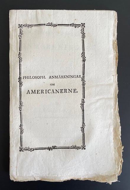 Cornelius de. Pauw : Philosophiska anmärkningar om americanerne.