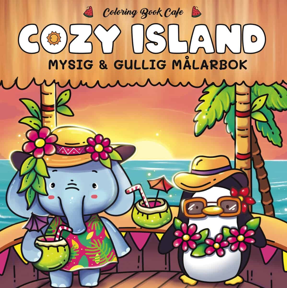 COZY ISLANDS. MYSIG OCH GULLIG COZY COLORING MÅLARBOK FRÅN COLORING BOOK CAFE