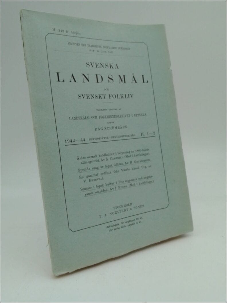 Dag Strömbäck : Svenska landsmål (livr. 242)