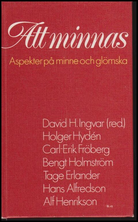 David H. Ingvar : Att minnas