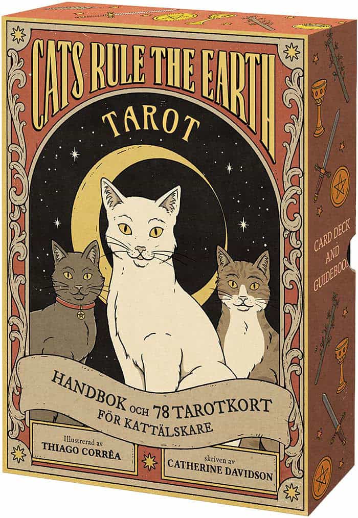 Davidson, Catherine ; Corrêa, Thiago : Cats Rule the Earth : tarot : handbok och 78 tarotkort för kattälskare