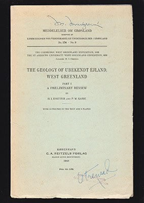 Drever, H. I. ; Game, P. M : The Geology of Ubekendt Ejland, West Greenland. Part I (av II). A preliminary Review. With 10 Figures and 8 Plates
