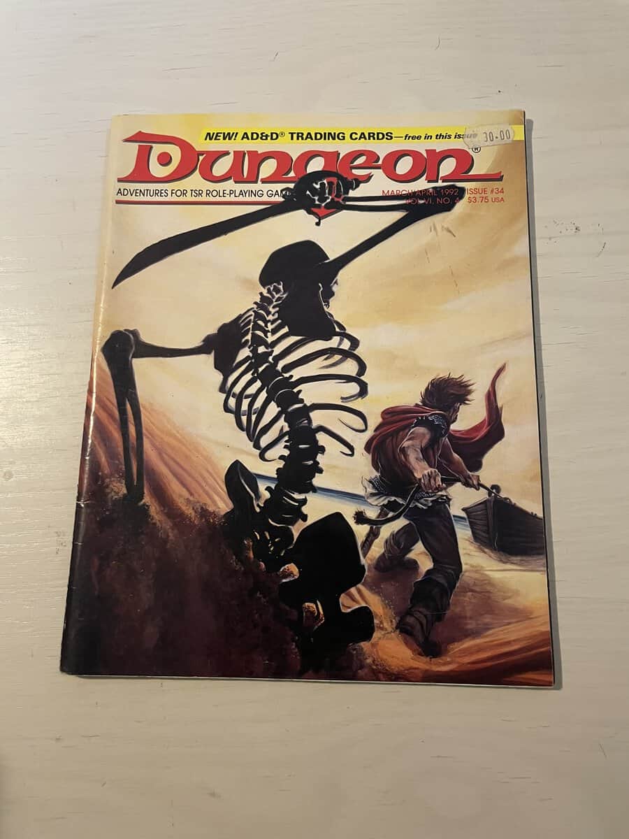 Dungeon - March/April 1992 - Komplett med Trading AD&D Trading Cards