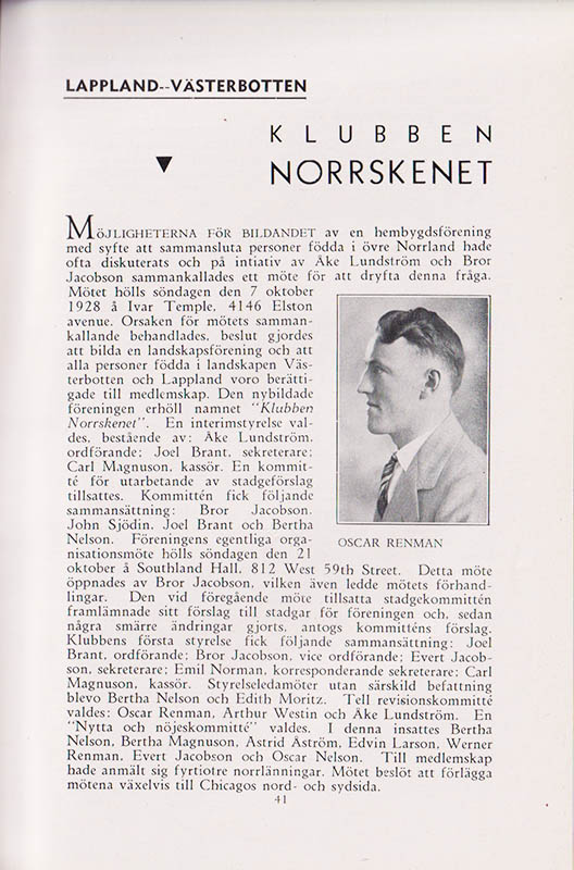 E. Einar Andersson : Hembygden. Historisk festskrift för Chicagos svenska hembygdsföreningar utställningsåret 1933