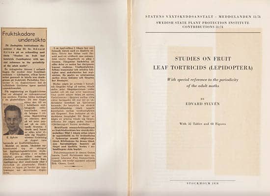 Edvard Sylvén : Studies on fruit leaf tortricids (Lepidoptera)
