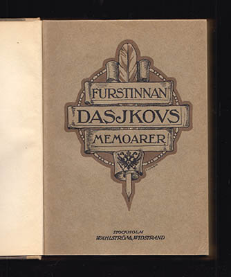 Ekateina Romanova Daskova : Furstinnan Dasjkovs memoarer