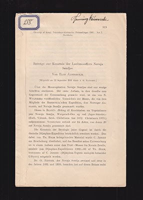 Elof Jäderholm : Beiträge zur Kenntnis der Laubmoosflora Novaja Semljas