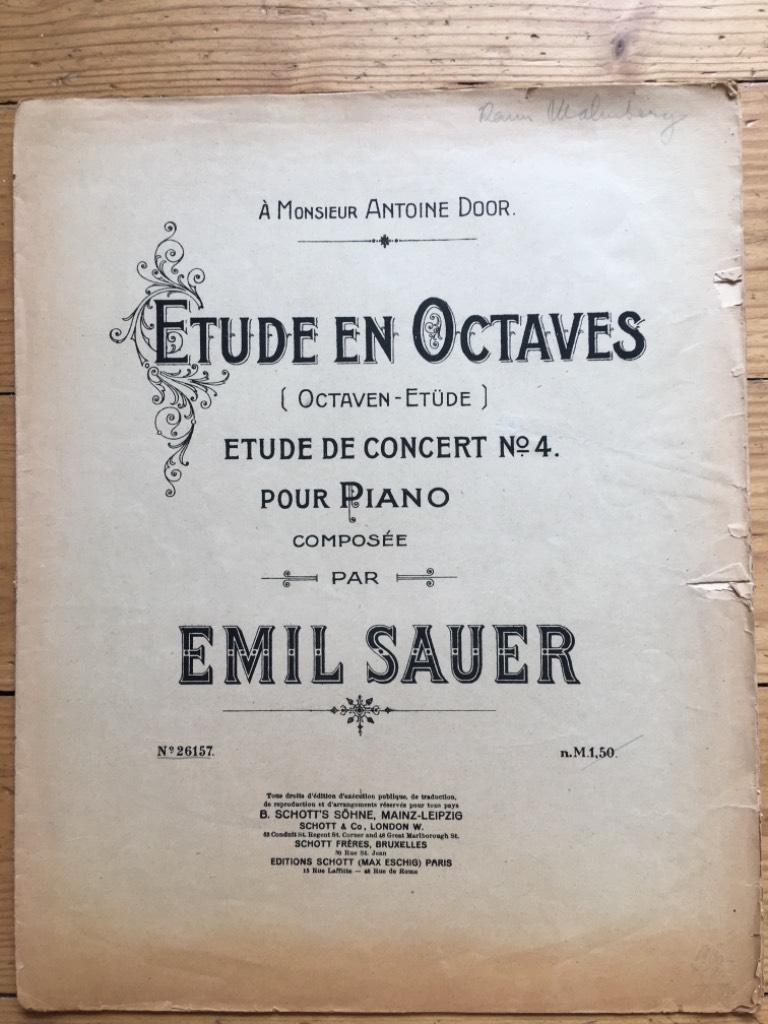 Emil Sauer : Etude en Octaves - Etude de Concert No. 4 pour Piano