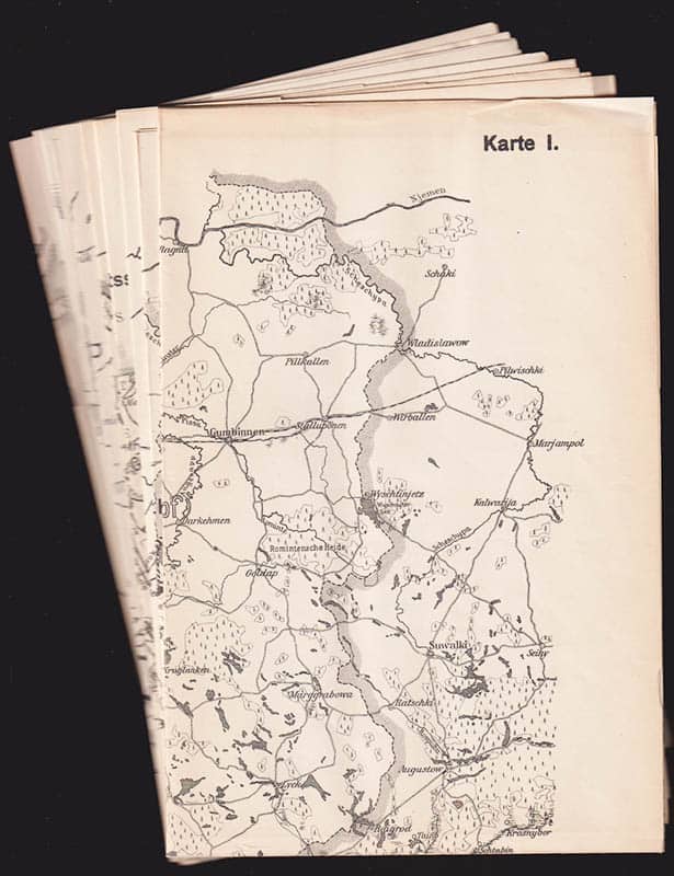 Erich Ludendorff : Enbart de 10 utvikbara kartorna till 'Meine Kriegserinnerungen 1914-1918. Mit zahlreichen Skizzen und Plänen'