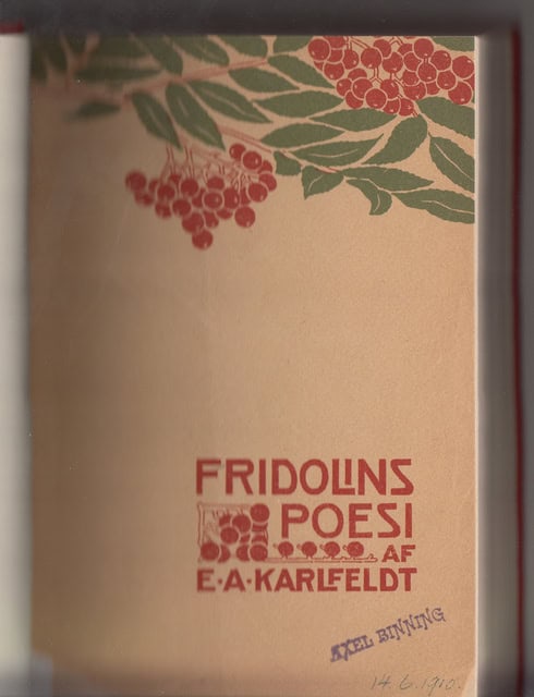 ERIK AXEL. KARLFELDT : Fridolins poesi och dalmålningar på rim