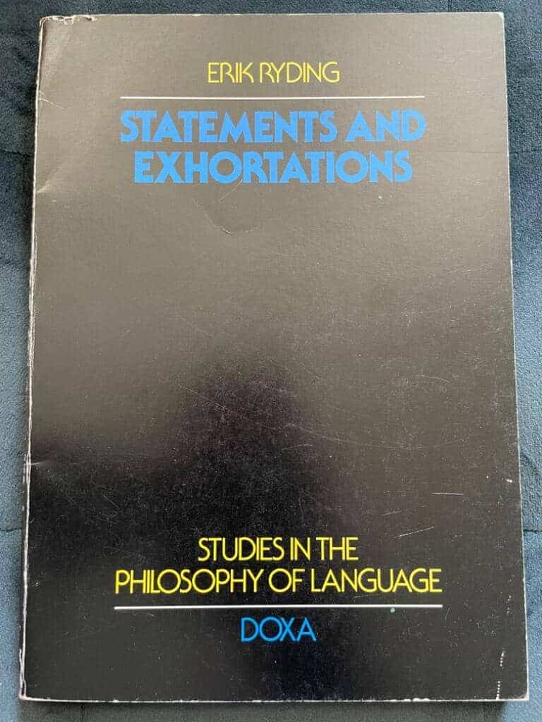 Erik Ryding : Statements and exhortations
