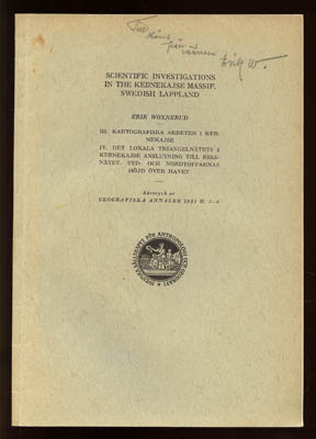 Erik Woxnerud : Scientific investigations in the Kebnekajse massif, Swedish Lappland. Del III-IV